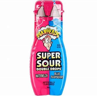 Warheads Super Sour Double Drops Watermelon and Blue Raspberry