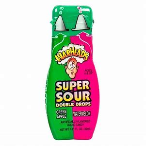 Warheads Super Sour Double Green Apple And Blue Raspberry