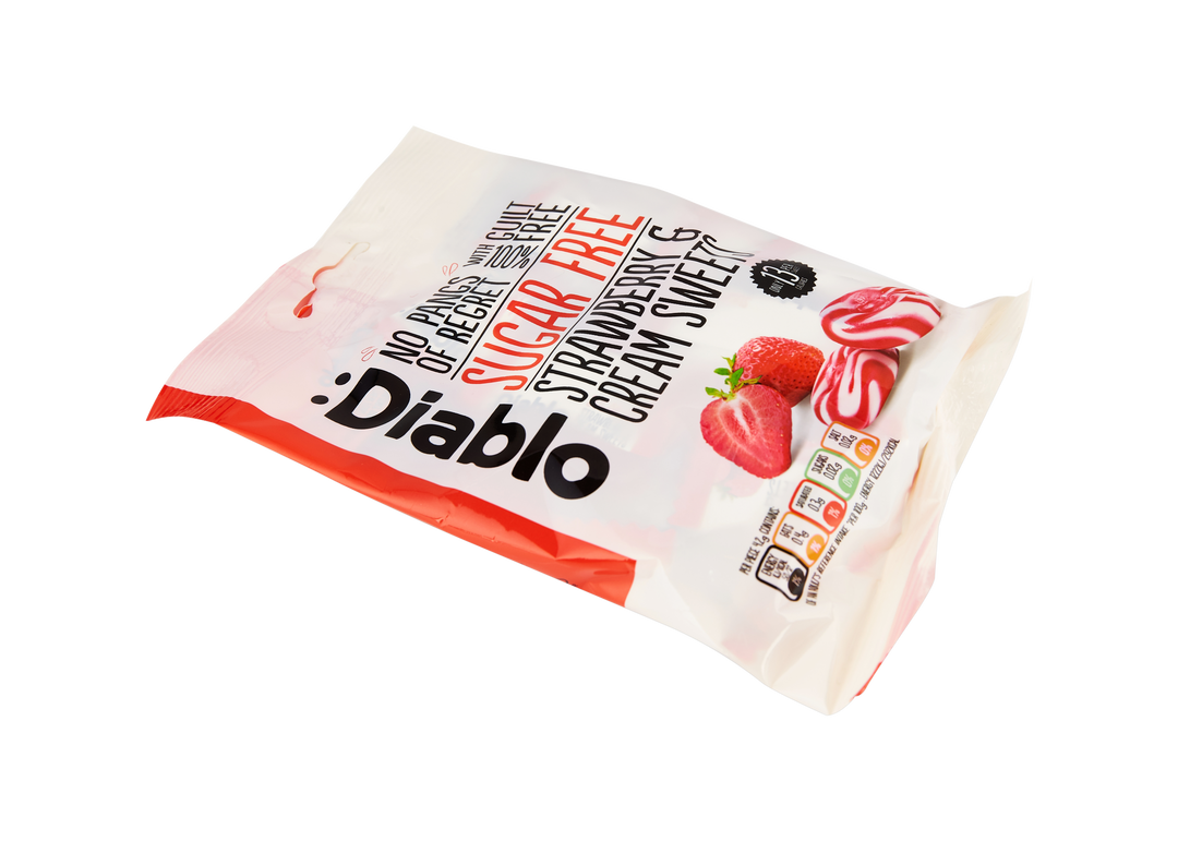 Diablo Sugar Free Strawberry & Cream Sweets Bag 75g
