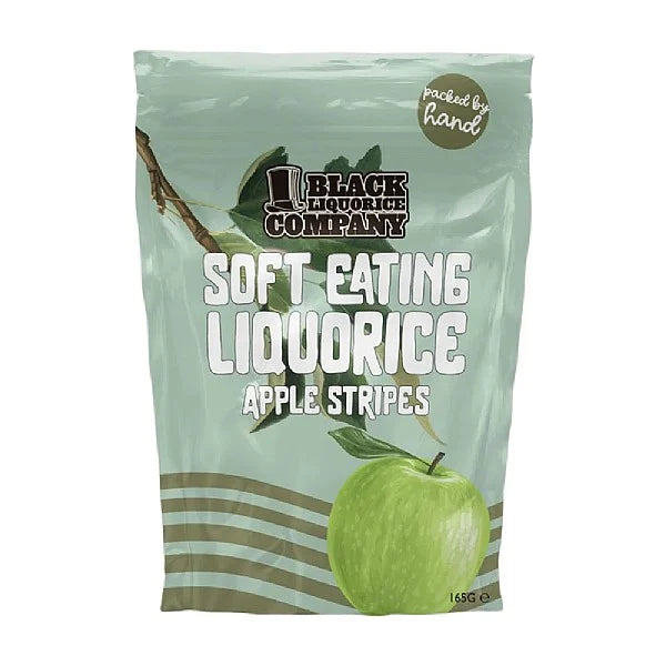 Black Liquorice Company Soft Eating Liquorice Apple Stripes