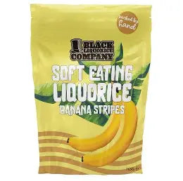 Black Liquorice Company Soft Eating Liquorice Banana Stripes Bag
