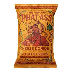 Phat Ass Cheese & Onion Potato Crisps 130g