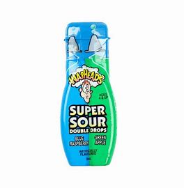 Warheads Super Sour Double Drops Blue Raspberry and Green Apple