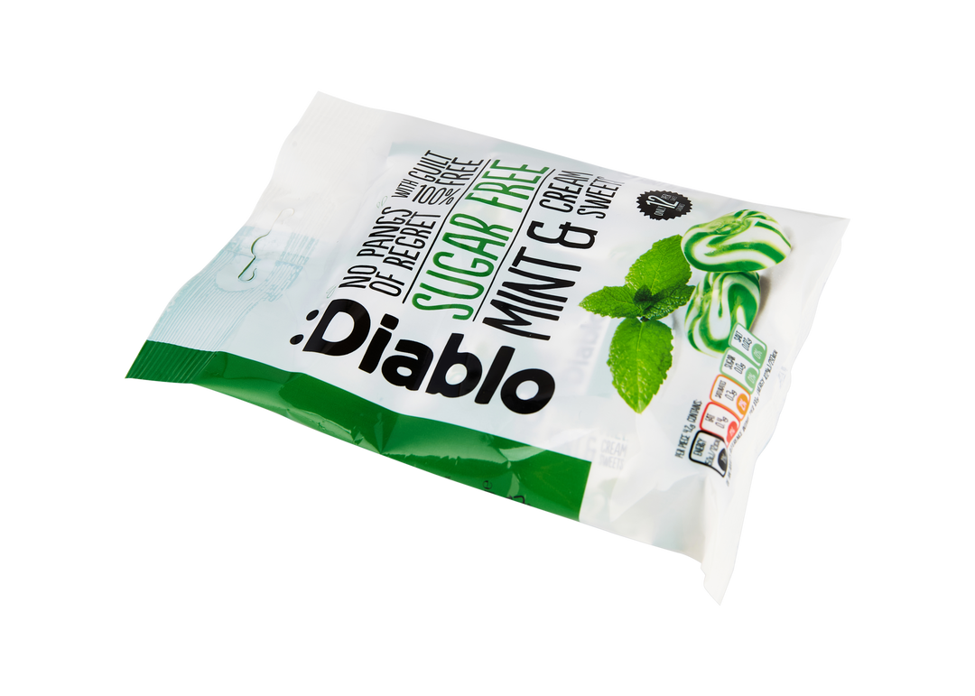Diablo Sugar Free Mint & Cream Sweets Bag 75g