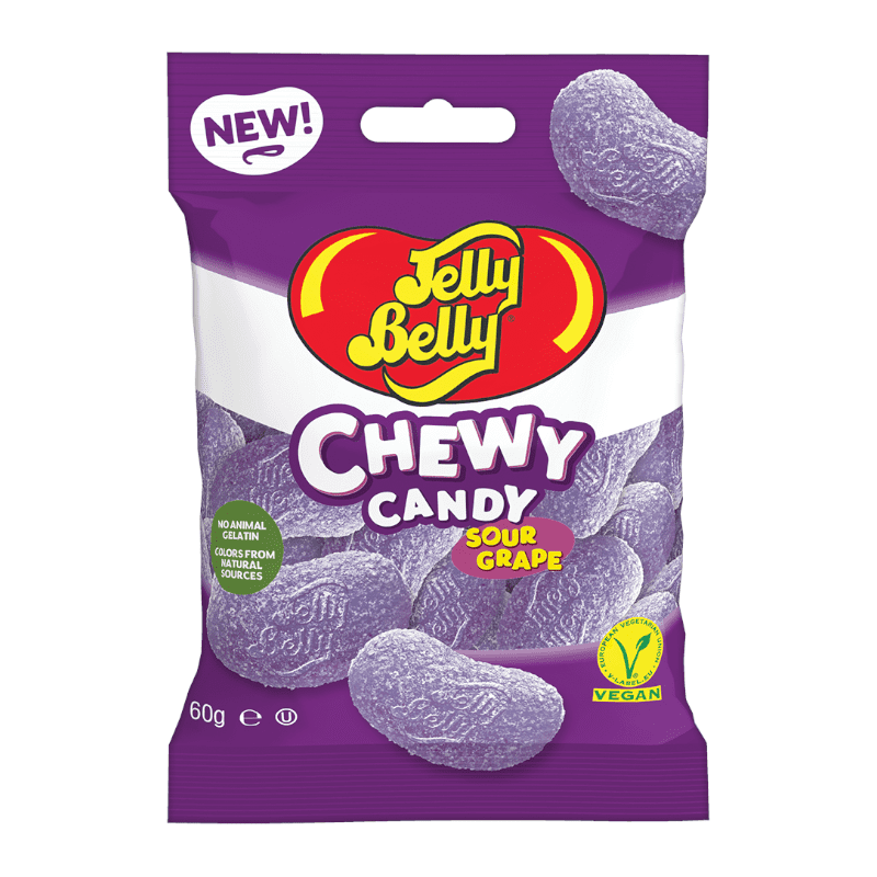 Jelly Belly Chewy Sour Grape Bag 60g