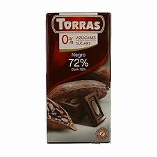 Torras 0% Sugar Added 72% Dark Chocolate Bar